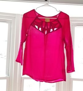 NWOT Maeve Lattice Design Top